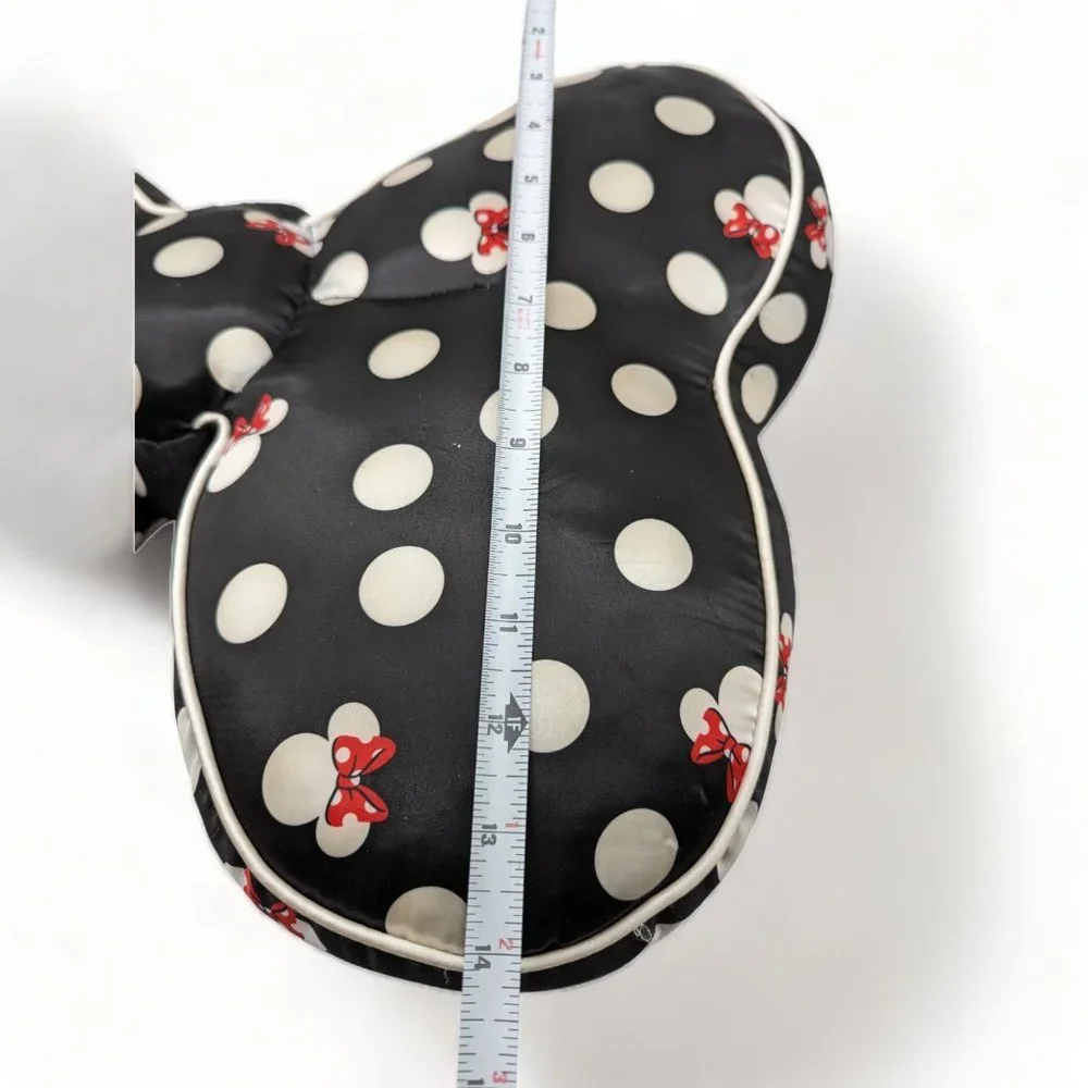 Disney Parks Minnie Mouse Throw Bow Pillow Black Polka Dots and Minnie Mouse